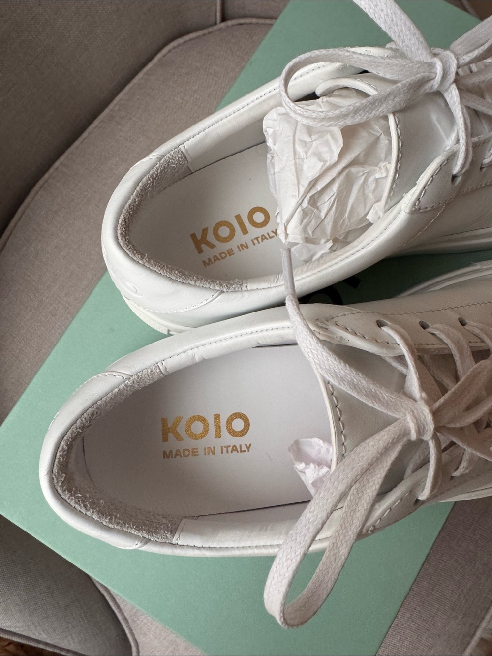 NIB KOIO Capri Triple White Sneakers Sz 36/6 - Picture 4 of 9